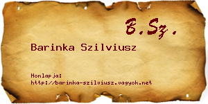 Barinka Szilviusz névjegykártya